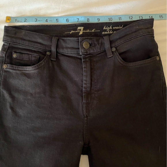 7 For All Mankind Black High Waist Ankle Gwenevere Five Pocket Jeans, Size 27 - Picture 8 of 9